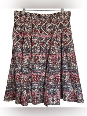 Francis + Benedict Women’s Skirt Size L Knee Length A-Line Geometric Pleated